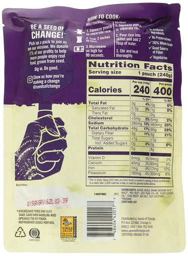 Seeds of Change Brown & Red Rice w/ Chia & Kale, 8.5 Ounce, 6 Count